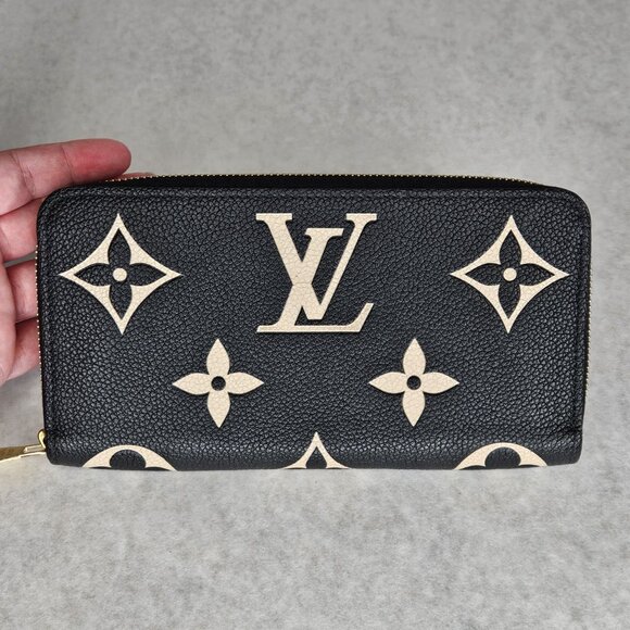 Louis Vuitton Black Beige Giant Monogram Empriente Zippy Long Wallet with COA - Picture 8 of 14